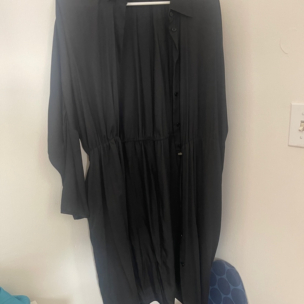Acne Studios Peg Fluid Black Shirt Dress